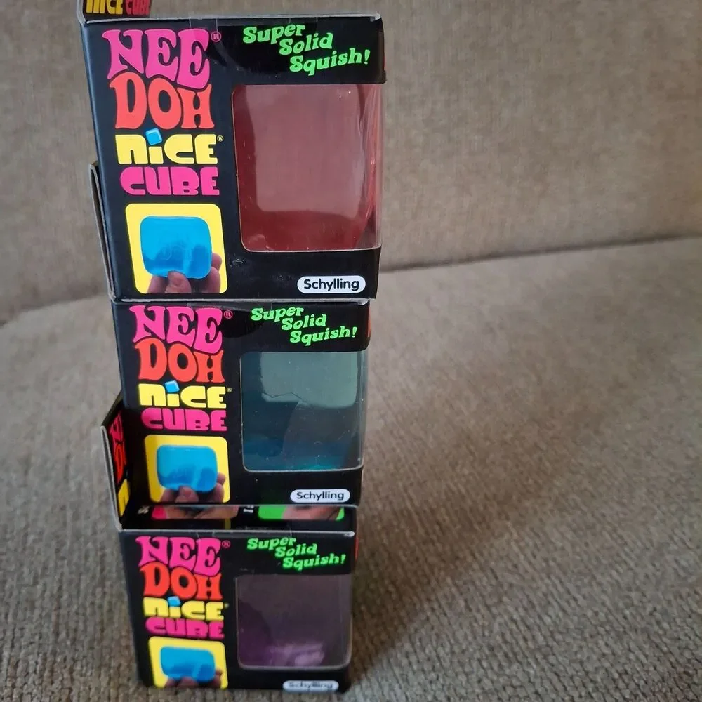 Authentic Schylling Needoh Nice Cube Lot of 3 Colors Pink Blue Purple
